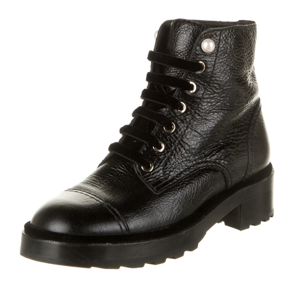 Authentic worn Twice Chanel black leather boots.